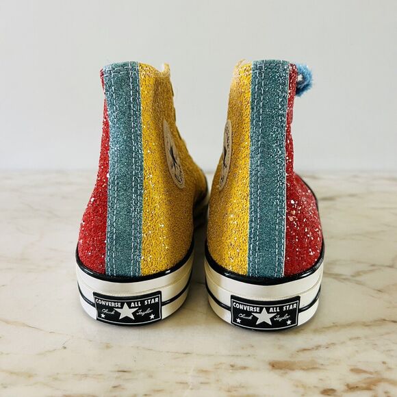 CONVERSE x JW ANDERSON Red Yellow Glitter Chuck 70 High Top - US 9.5 M / 11.5 W - Picture 9 of 12